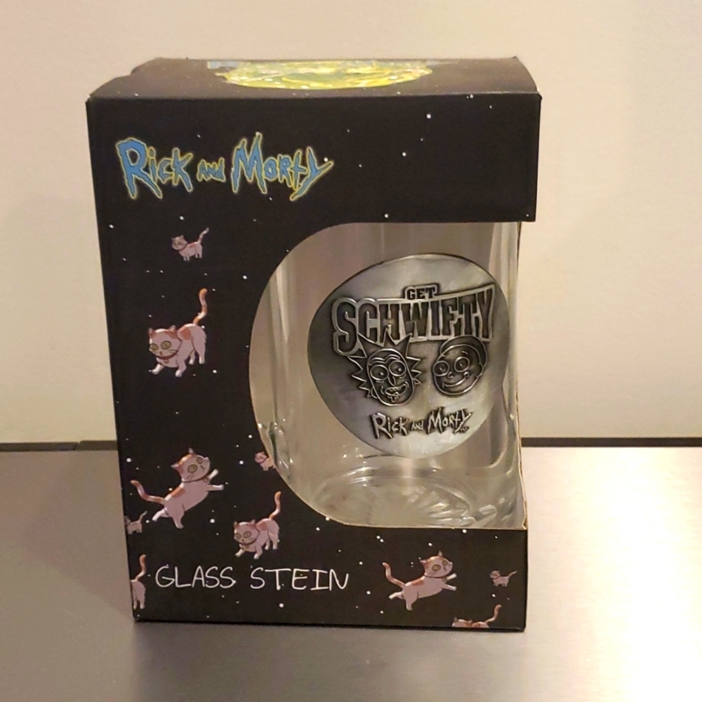 Cartoon Network Rick And Morty Glass Stein Mug BRAND NEW